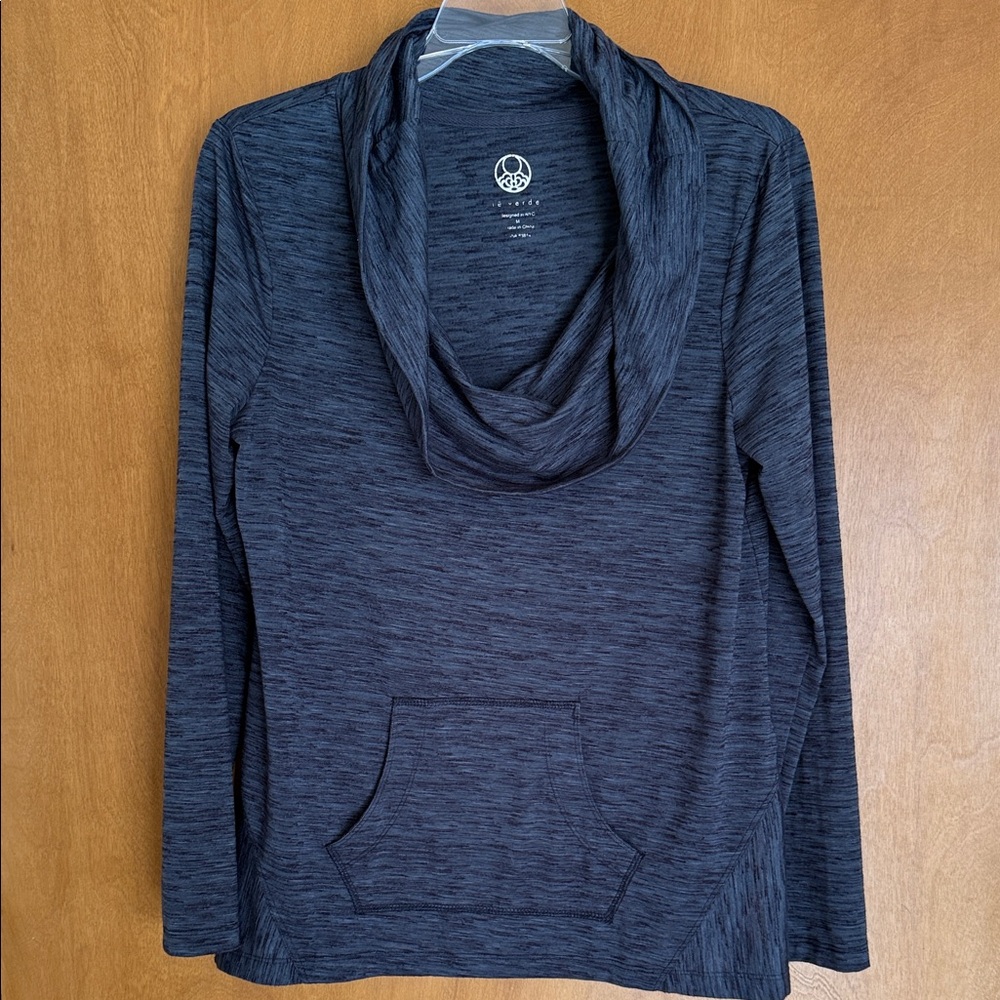 IE Verde Gray Cowl Neck Long Sleeve pullover top